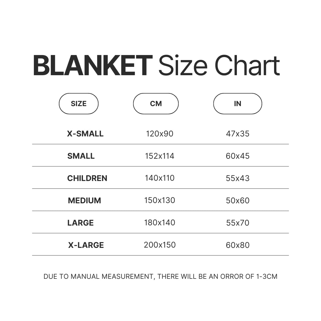 Blanket Size Chart - Official Jujutsu Kaisen Store