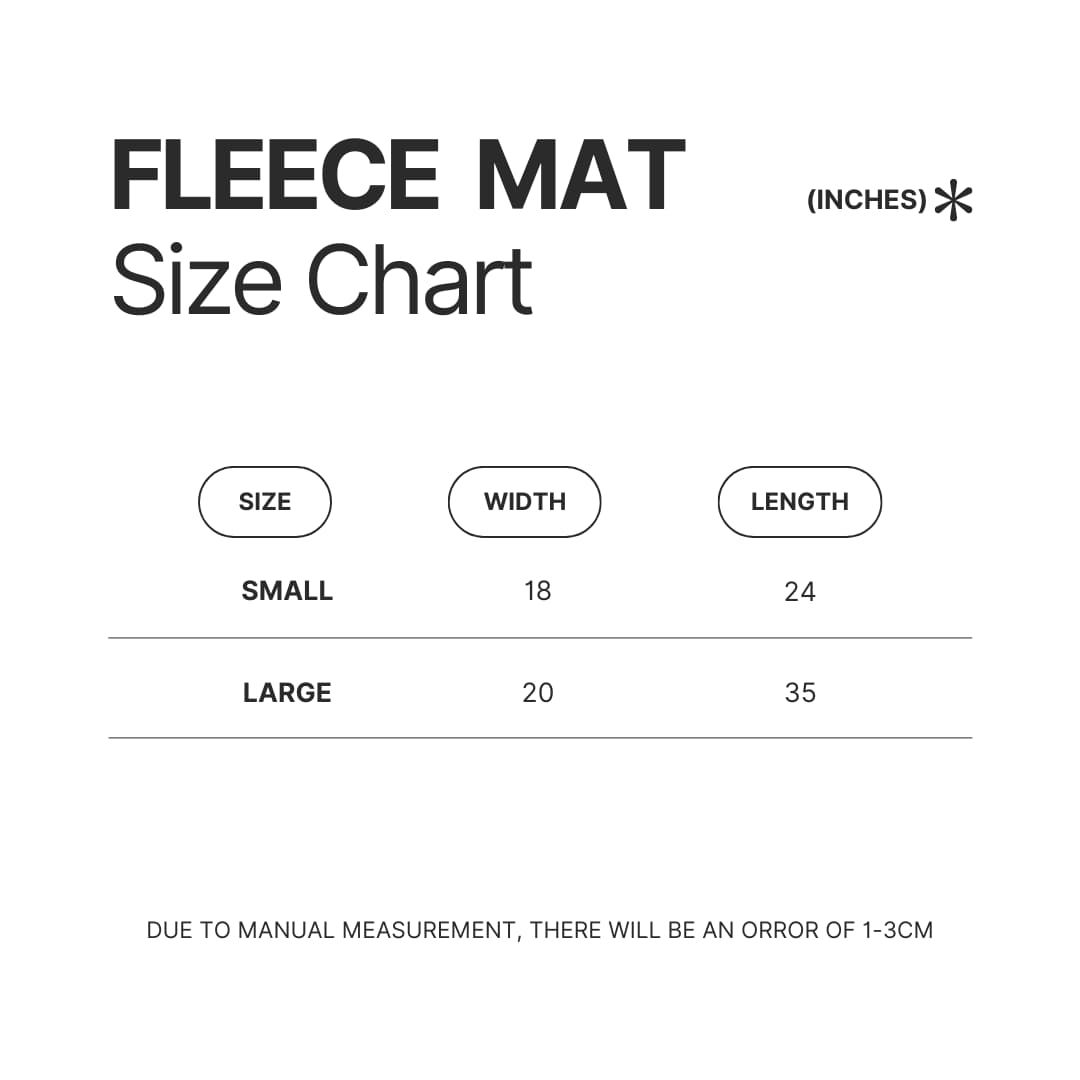 Fleece Mat Size Chart - Official Jujutsu Kaisen Store