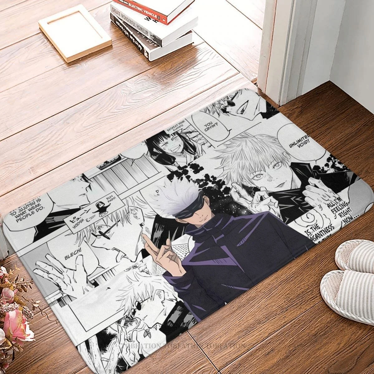 Jujutsu Kaisen Anime Kitchen Non Slip Carpet Gojo Satoru Flannel Mat Entrance Door Doormat Floor Decoration - Official Jujutsu Kaisen Store