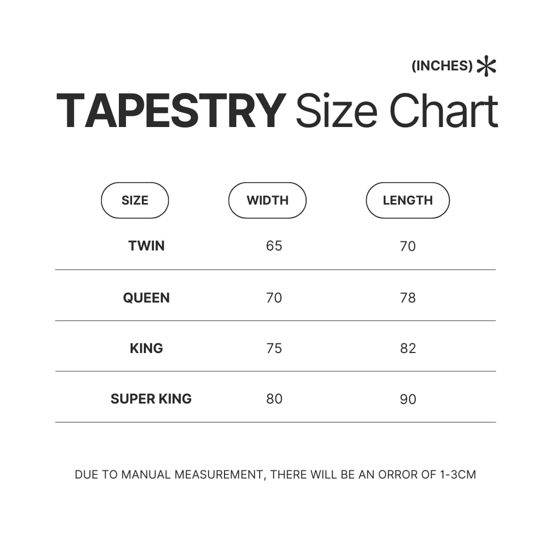 Tapestry Size Chart - Official Jujutsu Kaisen Store