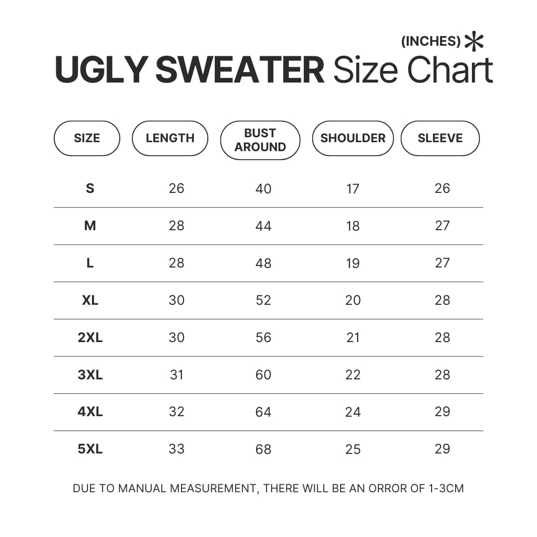 Ugly Sweater Size Chart - Official Jujutsu Kaisen Store
