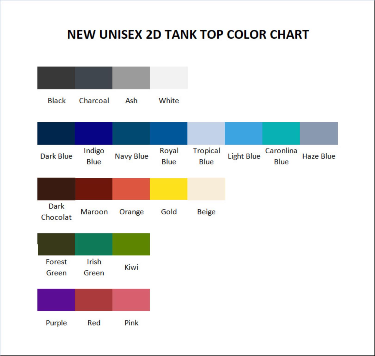 tank top color chart - Official Jujutsu Kaisen Store